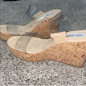 Steve Madden clear wedges. SZ 8.5